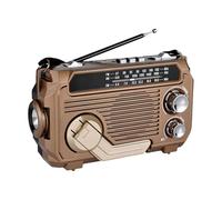 Portable Vintage Decor Radio, Radivive Solar-Powered Radio, Rechargeable Battery Operated, Fm/Am/Sw Old Fashion Classic Style, for Camping Outdoors (Khaki)