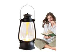 Portable Vintage Lantern - 6.7x6x13.1cm LED Warm Light, PP PET Compact Camping Lamp | Perfect for Table Patio Garden Yard Porch Wedding Birthday Party Outdoor Home Decor