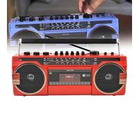 Portable Vintage Player, Classic 80s Retro Street Boombox, CD Tape Player, Portable Recording, USB Support for Family Gathering Travel Street Dance,Red