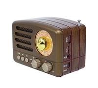 Portable Vintage Retro Radio In Red & Coffee AM FM SW Speaker With TF Card Slot Mini Travel Radio With USB Charging(Coffee)