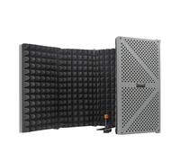 Portable Vocal Booth, 5 Panels + Foldable, High-density Sound Absorption + Multi-layer Noise Reduction, Anti-reverberation + Anti-reflection, for Recording Booth,Grey