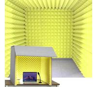 Portable Vocal Booth Cube - Microphone Isolation Booth, Soundproof Cover for Music Studio & Home - Noise Reduction Solution for Desktop Use (Yellow)