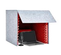 Portable Vocal Booth for Home Studio, Desktop Soundproof Recording Cover with High-Density Foam, Perfect for Music Studio, Podcasts, Live Streaming - Isolation Booth(red,23.62IN)