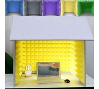 Portable Vocal Booth for Recording, 80cm Desktop Isolation Shield with High Density Foam Panels to Reduce Echo and Noise, Foldable Soundproof Studio Cover for Podcasts Singing Video Calls Home Office