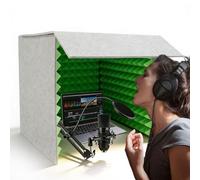Portable Vocal Booth for Recording, Isolation Shield Room, Desktop Soundproof Cover for Music Studio Podcasts Decreasing Noise Home, Self-Made Sound Booth Box(green,31.49IN)