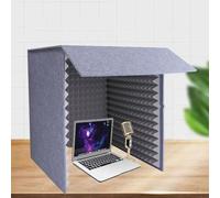 Portable Vocal Booth, Large Removable Isolation Shield, Recording Studio Equipment for Recording Music at Home, Echo Free Vocals, Top Enclosed Soundproof Cover for Microphone(31.5")