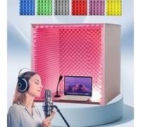 Portable Vocal Booth Sound Recording Booth Box, Sound Echo Absorbing Box Studio Soundproofing Foam Shield Isolation for Recording Studio, Home, Offices