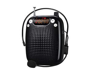 Portable Voice Amplifier,10W Rechargeable Louder Speaker Pa System 1800mAh Mini Amp,Waistband Wired Microphone Amplifier for Teacher Coach Outdoor Activity, Support TF card,U Disk,MP3 Audio (S18W)