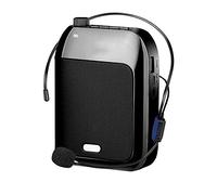 Portable Voice Amplifier 15W Voice Loudspeaker with Wired Microphone Headset, Black Speaker with Amp Powerful Mini for Teachers, Tour Guide, Training, Presentation, Coaches (Wired)