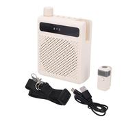 Portable Voice Amplifier, 25H Battery Life 10W True Power Wireless Microphone Amplifier with 3 Inch Rare Earth Speaker for Teachers Tour Guides Conference Presentations (White)