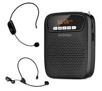 Portable Voice Amplifier Wireless & Wired Headset Microphone Speaker Mini Lightweight Personal Classroom Mic for Teachers Supports AUX Input,Bluetooth 5.0,Recording - S278UHF