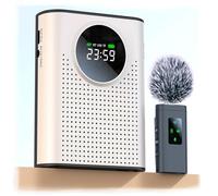 Portable Voice Amplifier with 2.4G Wireless Microphone & Magnetic Lapel Clip - Bluetooth, TF Card, USB, AUX Input Personal Speaker for Classroom,Tour Guide, Meeting Presentation, Conference, Black
