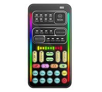 Portable Voice Changer, Handheld Voice Changer ABS Microphone Mini Sound Card 8 Sound Effects for Pc/Phone/Laptops, Black