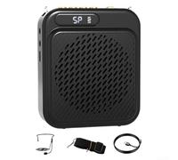 Portable Voice Loudspeaker, 10W Output, Compact 105x87x40mm Design, Wired Mic Included, 25-Hour Battery Life, for Teachers and Tour Guides(Black)