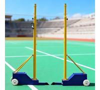 Portable Volleyball and Badminton Net with Adjustable Poles and Wheels for Indoor and Outdoor Use, Suitable for All Ages, Ideal for Courts, Lawns, and Camping