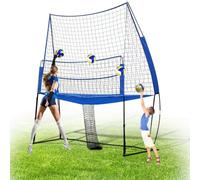 Portable Volleyball Training Equipment - 11x8 ft Adjustable Practice Net System with Ball Return for Hitting, Serving, and Passing Drills - Ideal for All Skill Levels