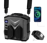 Portable Waist Fan Clip On, 10000mAh Rechargeable Wearable Under Shirt Fan with LED Light Max 30H Work Time, Hands-Free Personal Neck Belt Fan with 5 Speeds 13500RPM Airflow for Outdoor Jobsite