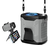 Portable Waist Fan Clip on,7000RPM USB Rechargeable Wearable Shirt Belt Fan 4 Speeds Personal Cooling with Flashlight & Phone Stand for Summer Travel Camping Hiking-Grey