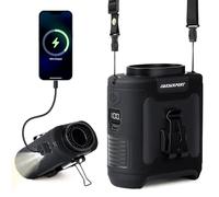 Portable Waist Fan Clip on, Personal Wearable Belt Fan 10000mAh Rechargeable Battery Under Shirt,5 Speeds with light, Neck Fan Hands-Free Cooling For Outdoor Camping Travel (Black)