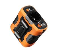 Portable Waist Fan,USB&TPYE-C Mini Rechargeable Battery Powered Clip-On Fan with Lighting, 30H Working Time, 13500RPM Strong Wind & Low Noise, Neck Fan for Outdoor, Camping, Fishing (Orange)