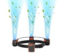 Portable Waist Fan with 3 Small Fans for 10 times Strong Wind & Wide Cooling Area 10000mAh Battery Over 24H Working Time Hands-Free Fan with Belt for Outdoor, Sports, Travel, Black Orange, Portable