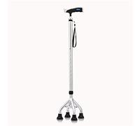 Portable Walking Stick Crutches Lightweight Aluminum Alloy10 Adjustable Height Levels for Elderly Men or Women Disabled with 4 Big Legs Nonslip Base in Silver Heavy Duty Max. 100kg