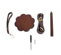 Portable Walnut Wood Wrist Yarn Holder Spinner, Lightweight Crocheting Knitting Minder with Crossbody Strap, Compact Yarn Clip for Handmade Craft, Sturdy Wooden Yarn Stand for Indo