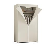 Portable Wardrobe Canvas Clothes Storage with Shelves & Hanging Rail Fabric Closet Cover for Easy Access SpaceSaving nization Solution