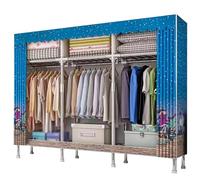 Portable Wardrobe Closet - Sturdy Metal Frame Freestanding Wardrobe Rack Easy Assembly Ideal for Bedroom Storage & nization Space-Saving Design