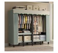 Portable Wardrobe Closet With Cover, Heavy Duty Clothes Rack With Cover, Freestanding Coat Storage Garment Racks, For Bedroom Hanging Clothes(E,190cm/74.8inch)