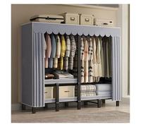 Portable Wardrobe Closet With Cover, Heavy Duty Clothes Rack With Cover, Freestanding Coat Storage Garment Racks, For Bedroom Hanging Clothes(B,168cm/66.1inch)