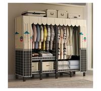 Portable Wardrobe Closet With Cover, Heavy Duty Clothes Rack With Cover, Freestanding Coat Storage Garment Racks, For Bedroom Hanging Clothes(D,145cm/57.1inch)