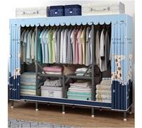 Portable Wardrobe Closet with Fabric Cover - 2 Shelves & 4 Hanging Rods for Clothes Storage Organizer - Ideal Bedroom Wardrobe, 230x45x165cm, Easy Assembly & Space-Saving Design