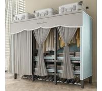 Portable Wardrobe Closet with Shelves and Hanging Rails, Foldable Steel Storage Organizer, Heavy Duty Freestanding for Bedroom and Living Room