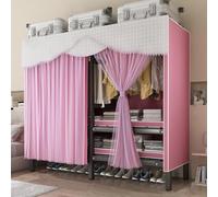 Portable Wardrobe Closet with Shelves and Hanging Rails, Foldable Steel Storage Organizer, Heavy Duty Freestanding for Bedroom and Living Room