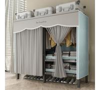 Portable Wardrobe Closet with Shelves and Hanging Rails, Foldable Steel Storage Organizer, Heavy Duty Freestanding for Bedroom and Living Room