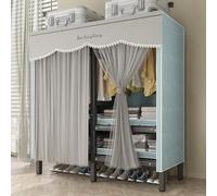 Portable Wardrobe Closet with Shelves and Hanging Rails, Foldable Steel Storage Organizer, Heavy Duty Freestanding for Bedroom and Living Room