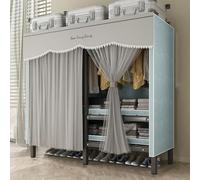 Portable Wardrobe Closet with Shelves and Hanging Rails, Foldable Steel Storage Organizer, Heavy Duty Freestanding for Bedroom and Living Room