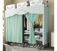 Portable Wardrobe Closet with Shelves and Hanging Rails, Foldable Steel Storage Organizer, Heavy Duty Freestanding for Bedroom and Living Room