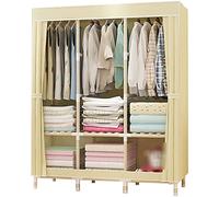 Portable Wardrobe for Bedroom Clothes with Shelves and Hanging Shelf, Durable and Easy Assembly, L 126 x W 45 x H 170 cm, Grey, Perfect for Space Saving Storage