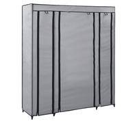 Portable Wardrobe Grey 150x45x176cm Non-Woven Fabric Storage Closet with Rods XL