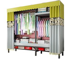 Portable Wardrobe nizer, Sturdy Metal Shelves for Bedroom, Creative Open Design, 180x101x50cm Clothes Rack, Space-Saving Sto Solut.