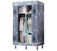 Portable Wardrobe with 2 Hanging Rods & Shelves Bedroom Clothes Sto nizer Floor Clothes Rack with Cover 85x45x172cm Design (Color: B)