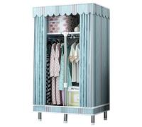 Portable Wardrobe with 2 Hanging Rods & Shelves - Bedroom Sto nizer Floor Clothes Rack with Cover 85x45x172cm (Color: A) - Ideal for Efficient Clothing Sto