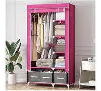 Portable Wardrobe with 3 Drawer Boxes, Detachable Metal Tube Frame and Spacious Non-woven Fabric for Easy Storage and Organization