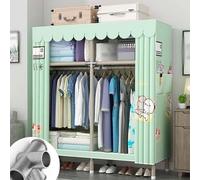 Portable Wardrobe with Clothes Rails and Shelves for Bedroom and Living Room Storage