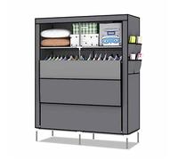 Portable Wardrobe with Foldable View Window, Hanging Rod, Fabric Canvas Closet for Clothes Storage, 167x108x44CM, Space-Saving Solution for nizing Your Home