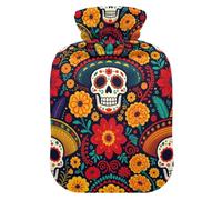 Portable Warm Hand Bag As Holiday Gift for Family Friends in | Machine Washable Outer Cover Warm Water Bag Muscle Soreness Relief Skull Mexicain
