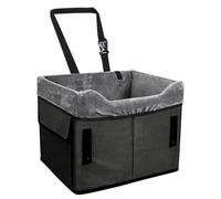 Portable Washable Plush Booster Bed - Dog Seat For Car, Pet Ca R Seat With Storage Pockets | For Vehicle Travel Back Front Cente Road Trip Winter Under 25 Lbs Cat, Booster Car Se At & Pet Travel Gear