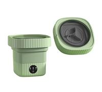Portable Washer,6L Foldable Laundry Tub, Spin Dryer for Clothes, Power Washer With Drain Basket,Suitable for Home Travel Dormitory, Collapsible Small Washing Machine, Socks & Underwear (Green)